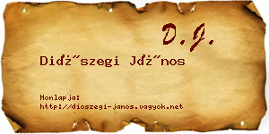 Diószegi János névjegykártya