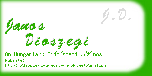 janos dioszegi business card