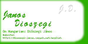 janos dioszegi business card